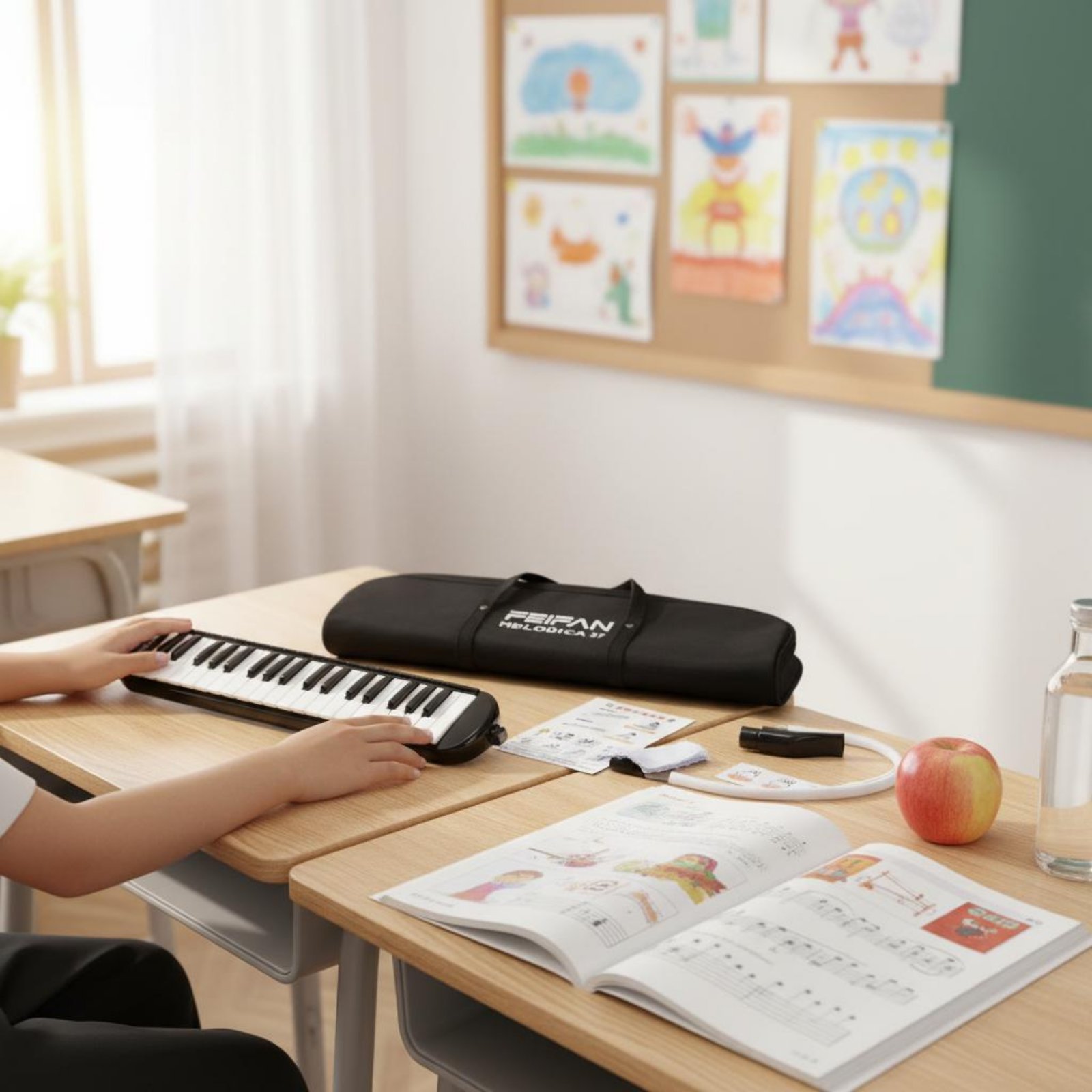 Melodica Keyboard Wind - 37키 멜로디카, 마우스피스와 튜브 포함, 윈드
