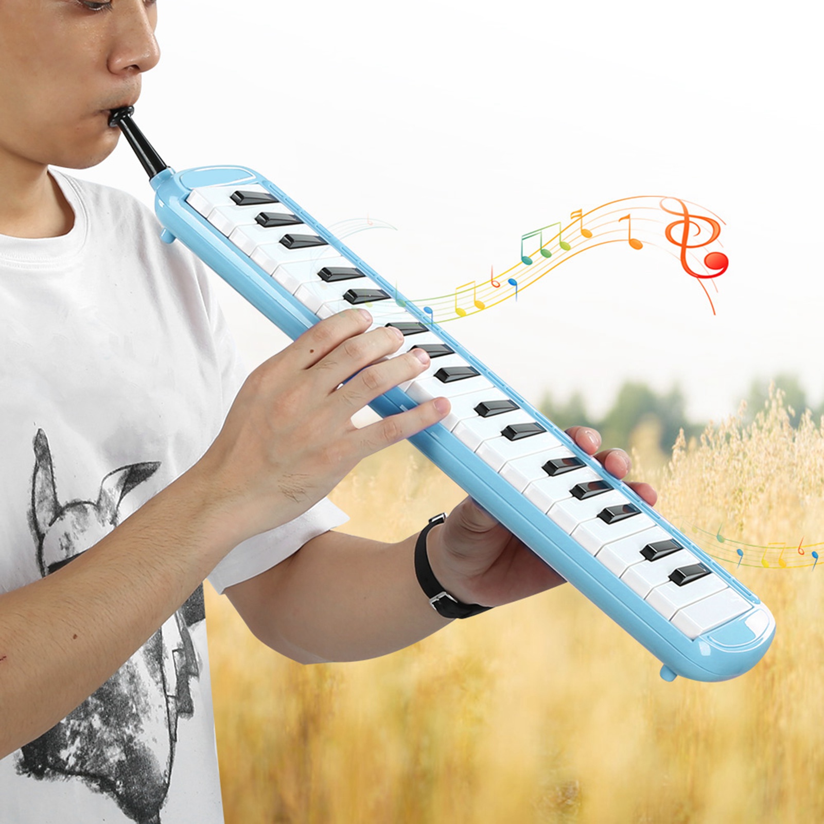 Musical Instrument Melodica - 멜로디카 37키 관악기 블루 레진 바디