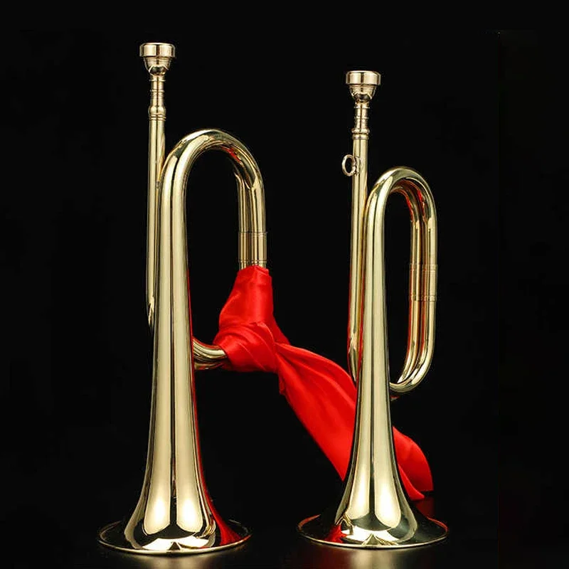 어린이를위한 황동 트럼펫 장갑, 붉은 실크, 보관 가방 - Musical Instrument Bugle 리뷰 및 가격