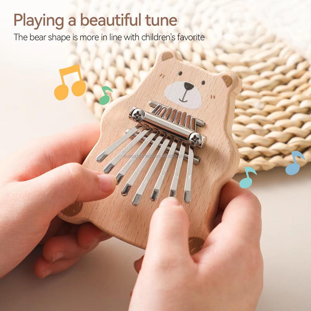 8키 미니 칼림바 휴대용 엄지 피아노 만화 곰 손가락  - Musical Instruments Cartoon 리뷰 및 가격